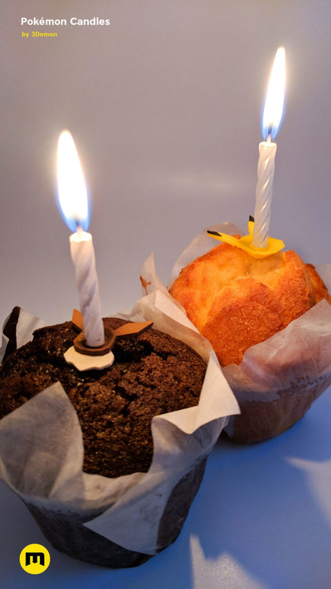 Pokemon - Eeveelutions and Pikachu birthday candles