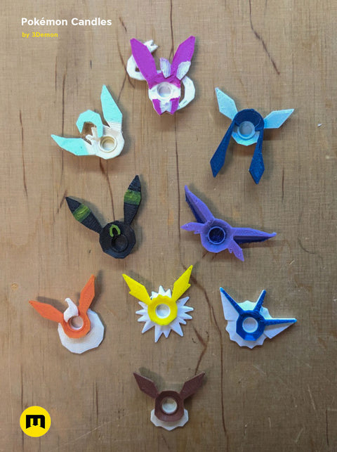 Pokemon - Eeveelutions and Pikachu birthday candles