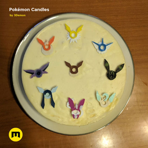 Pokemon - Eeveelutions and Pikachu birthday candles