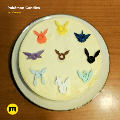 Pokemon - Eeveelutions and Pikachu birthday candles