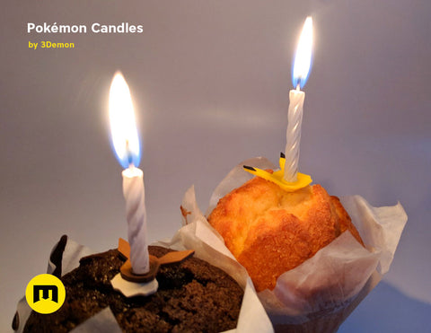 Pokemon - Eeveelutions and Pikachu birthday candles