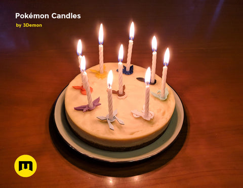 Pokemon - Eeveelutions and Pikachu birthday candles
