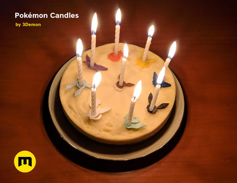 Pokemon - Eeveelutions and Pikachu birthday candles