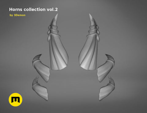 Six Bent Back Horns