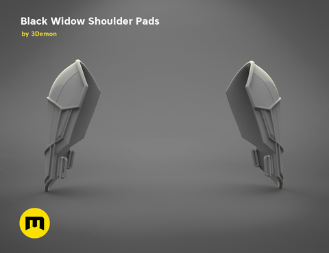White shoulder armor - Black Widow