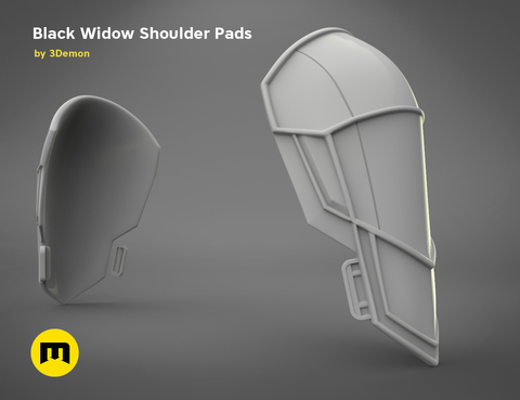 White shoulder armor - Black Widow