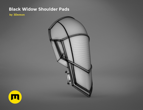 White shoulder armor - Black Widow