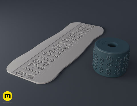 Texture Rollers Scandinavian motifs middle