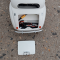 Exploded view of RC model Jaguar MK8, 1/10 scale, battery compartment open, 3D printed car