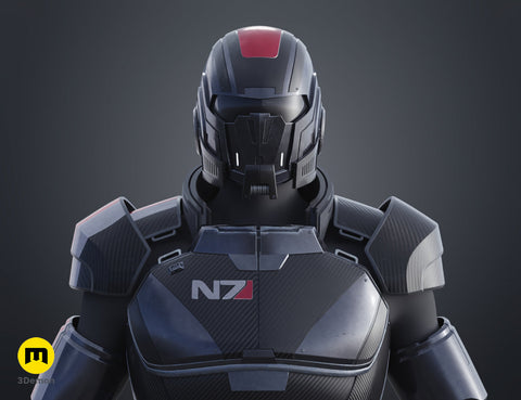 commander shepard motorcycle helmet Mass Effect Commander Shepard Cosplay STL | 3D Print