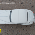 3D model render of RC car Jaguar MK8, white top-down view, 3D print collectible