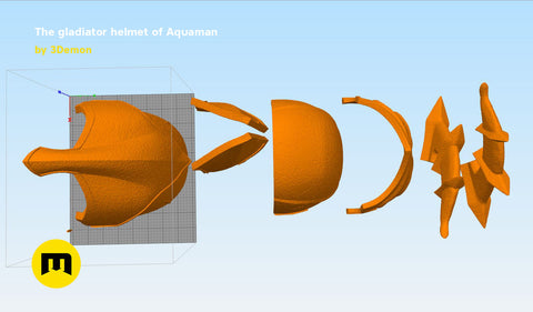 Aquaman Gladiator Amor, helmet and trident