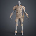 3D model render of Atreides Armor - Dune, beige modular cosplay prop, front view STL