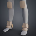 3D model render of Atreides Armor - Dune, knee and ankle armor detail, 3D print cosplay prop