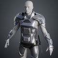 3D visualization of Atreides Armor - Dune, futuristic 3D print cosplay prop, side view