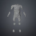 Exploded view of Atreides Armor - Dune, disassembled parts for 3D print cosplay prop