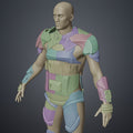 Color-coded parts breakdown of Atreides Armor - Dune, modular 3D print cosplay prop