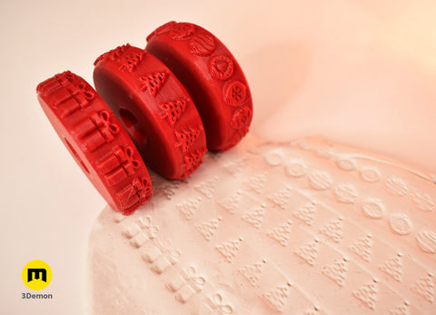 Stamp Wheels for Clay - Christmas patterns