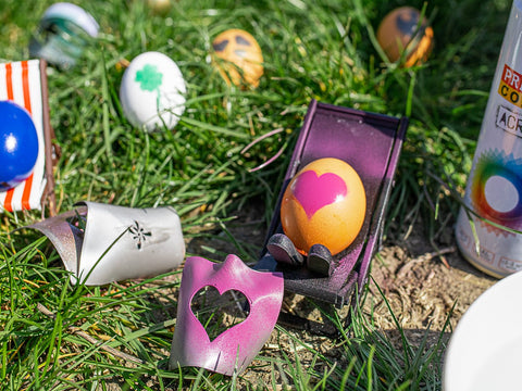 Easter egg spray paint stencils