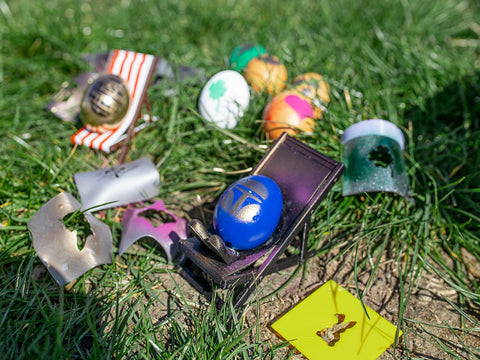 Easter egg spray paint stencils