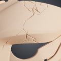 Clay render of Ekko Firelighter Mask Arcane rear view showing hollow interior designed for head wear and attachment loop mounting points