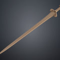 Clay render of Eowyn LOTR sword full side profile tan uniform material showing geometric details and surface textures