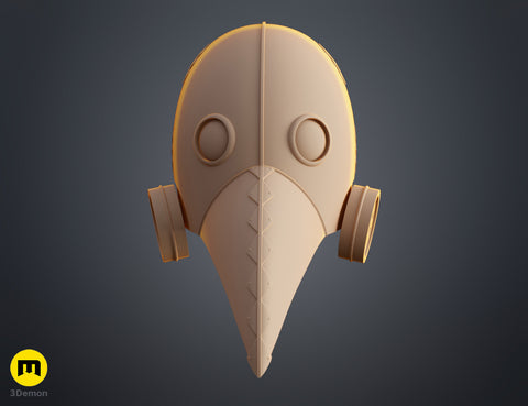 Rendered 3D model of Galgali Fiend Mask - Chainsaw Man STL, front view 3D print cosplay prop.