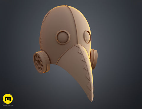 Galgali Fiend Mask - Chainsaw Man, brown textured 3D render cosplay prop, side view