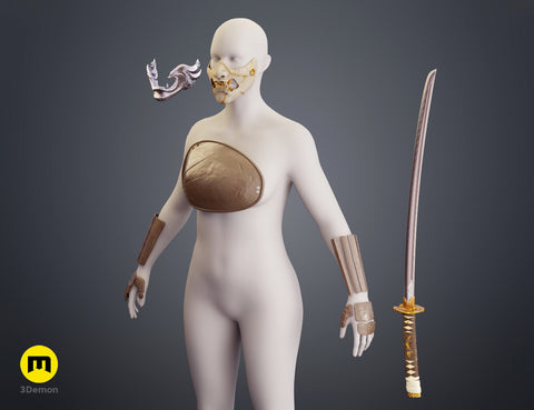 Ghost of Yotei Atsu Cosplay Set