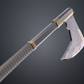3D model of the dwarven warrior Axes Collection - epic fantasy saga, detailed curved blade 3D print cosplay prop.
