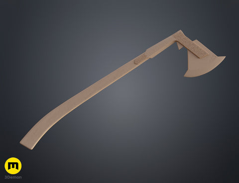 3D print preview of Gimli Throwing Axes - Lord of the Rings, textured 3D render cosplay weapon