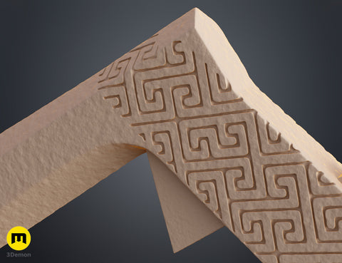 Rendered 3D model of Gimli Throwing Axes - Lord of the Rings STL, carved melee weapon with intricate patterns, 3D pri...