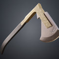 STL preview of Gimli Throwing Axes - Lord of the Rings, textured 3D render cosplay prop, angled view