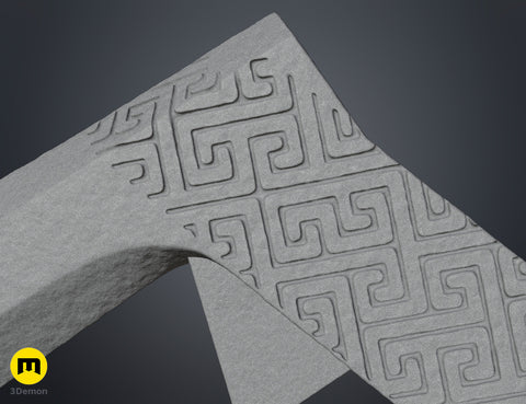 Digital 3D render of Gimli Throwing Axes - Lord of the Rings, engraved axe head STL, 3D print cosplay prop.