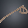 CAD render of Gimli Throwing Axes - Lord of the Rings, detailed 3D print weapon with carved handle.