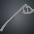Printable 3D model of Gimli Throwing Axes - Lord of the Rings, grey 3D print cosplay weapon, side view
