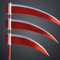 3D visualization of Hidan Scythe - Naruto, red curved blade 3D print cosplay prop, side view