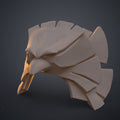 Digital 3D render of the patriot hero’s Eagle Shoulder armor STL, beige 3D printed cosplay prop.