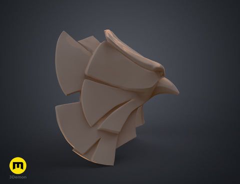 Printable 3D model of the patriot hero’s Eagle Shoulder armor, tan 5-blade shoulder armor STL.