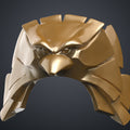 Textured 3D render of the patriot hero’s Eagle Shoulder armor STL, gold-brown segmented cosplay prop.