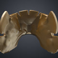 Textured 3D render of the patriot hero’s Eagle Shoulder armor STL, bronze 4-pronged cosplay prop.