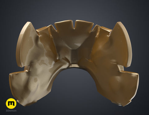 Textured 3D render of the patriot hero’s Eagle Shoulder armor STL, bronze 4-pronged cosplay prop.