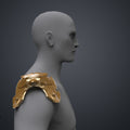 Printable 3D model of the patriot hero’s Eagle Shoulder armor, gold textured shoulder pauldron, 3D printed cosplay prop.
