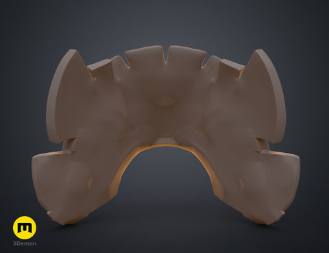 Textured 3D render of the patriot hero’s Eagle Shoulder armor STL, brown 3-part shoulder cosplay prop.