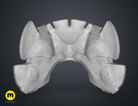 3D model render of the patriot hero's Eagle Shoulder armor STL, grey textured shoulder pauldrons.
