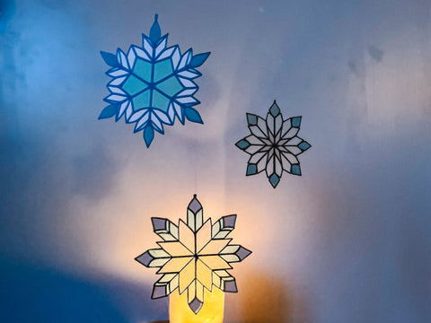 Stained Glass Snowflake Decorations