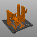 STL preview of Solo Leveling Kasaka's Venom Fang, orange 3D print cosplay prop on Prusa i3 MK3 bed