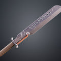 3D visualization of Mandalorian Vibrosword STL, textured 3D render of glowing blade cosplay prop