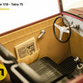 Exploded view of RC model Tatra 75, engine compartment parts breakdown, 3D printed RC car