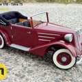 Lifestyle photo of 3D printed RC model Tatra 75, red vintage car, 1/10 scale RC car.